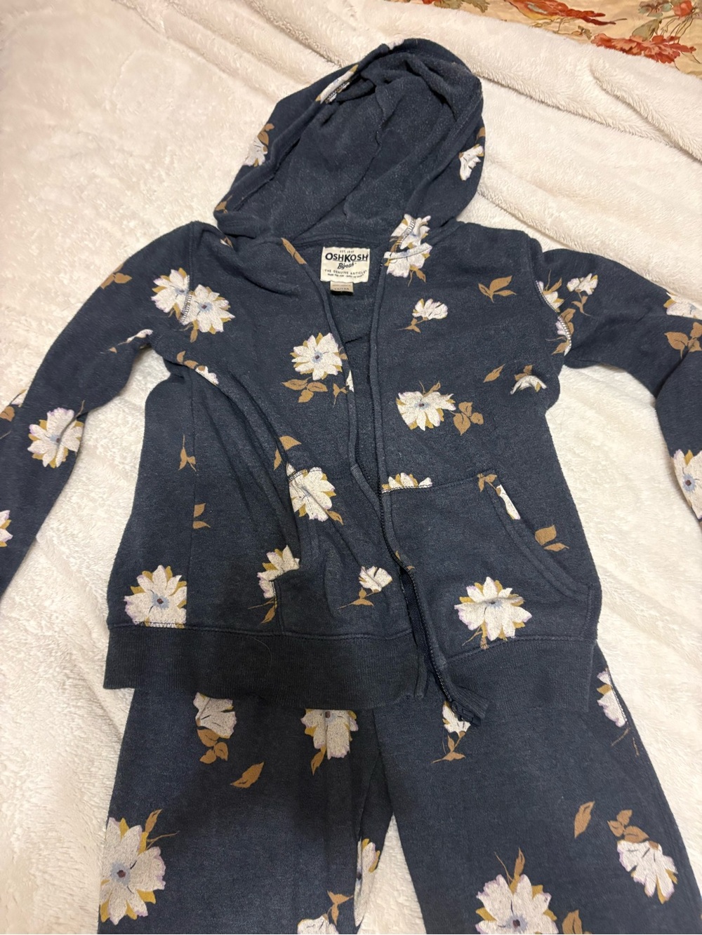 OshKosh B'gosh Navy Floral Zip Hoodie and Jogger Set